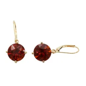 10mm Round Fire Citrine® 14k Yellow Gold Dangle Earrings