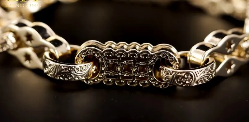 11mm Gold Filled Bonded Stars and Bars Bracelet 8.5/9 Inches