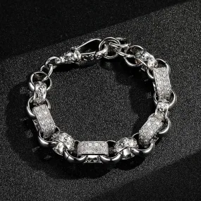 13mm Silver Filled Gypsy Belcher Bracelet Albert Clasp 8.5/9 Inch
