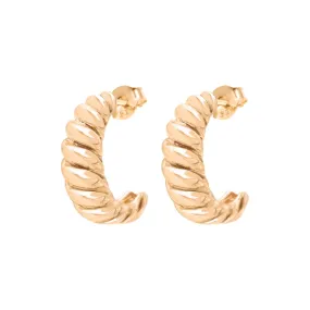 14k Gold Croissant Hoops