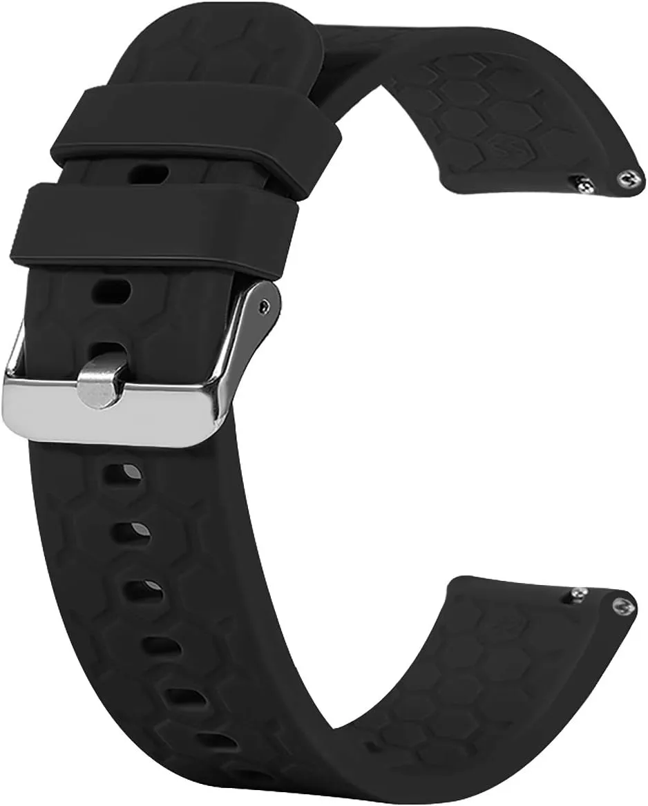18mm 20mm 22mm Width Silicone Quick Release Wristband Replacement Sports Straps Bracelet Watch Band Women Men Strap with Quick Release Pins for Smartwatch