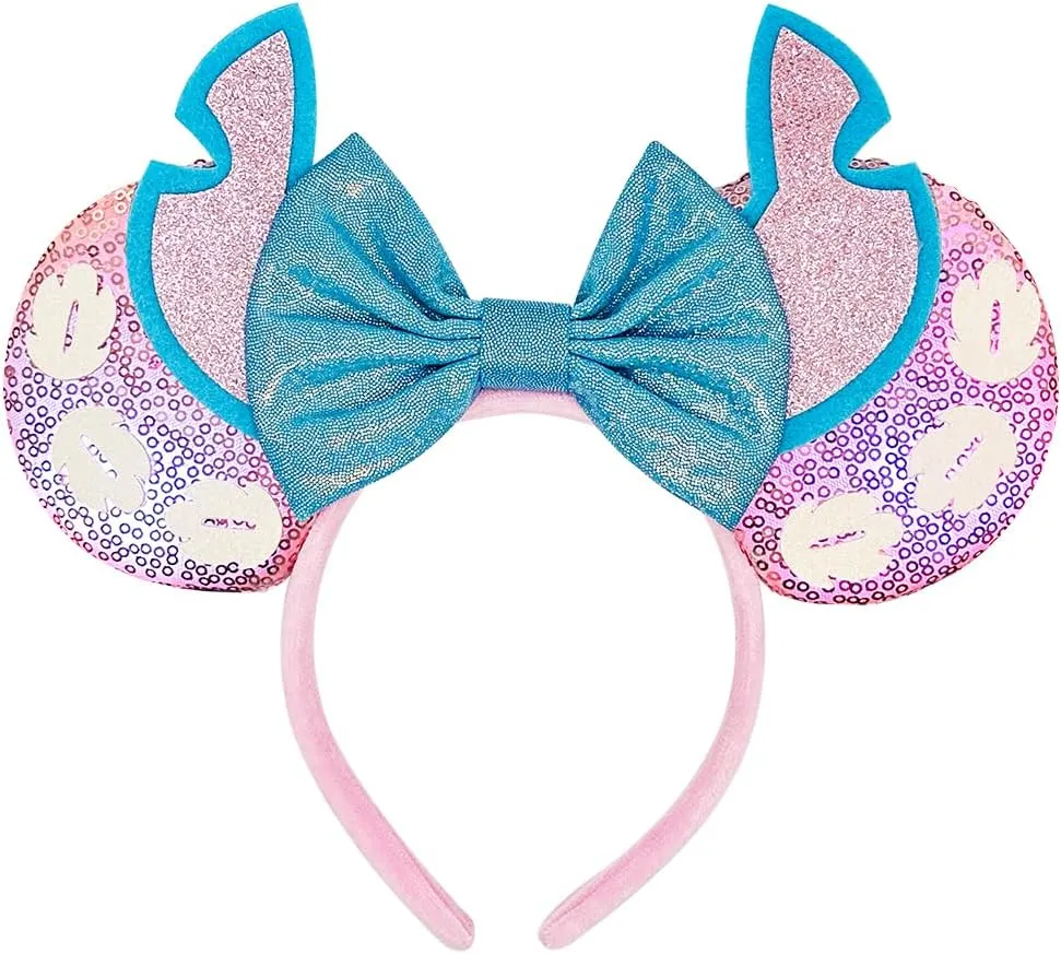 2 PCS Mouse Ears Headbands with LED Light Sequin Headbands Park Ears for Party Favors Cosplay Accessories