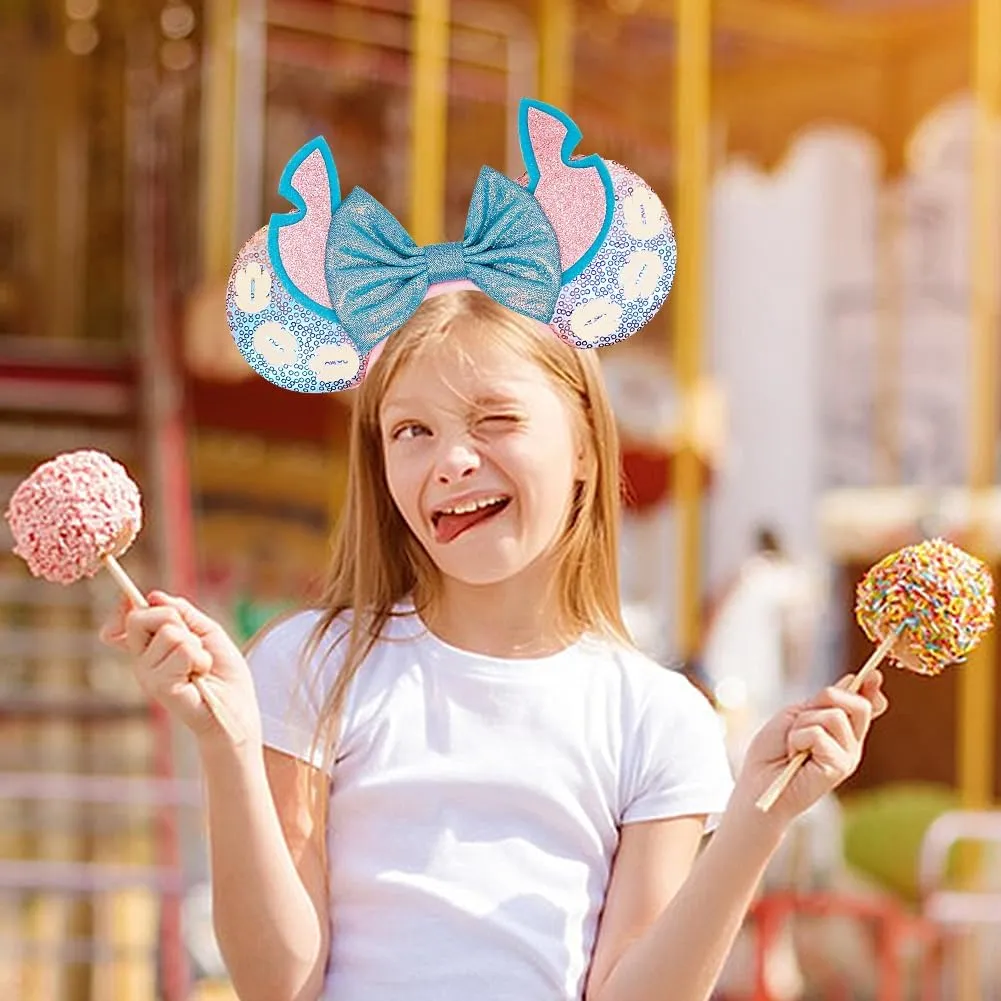 2 PCS Mouse Ears Headbands with LED Light Sequin Headbands Park Ears for Party Favors Cosplay Accessories