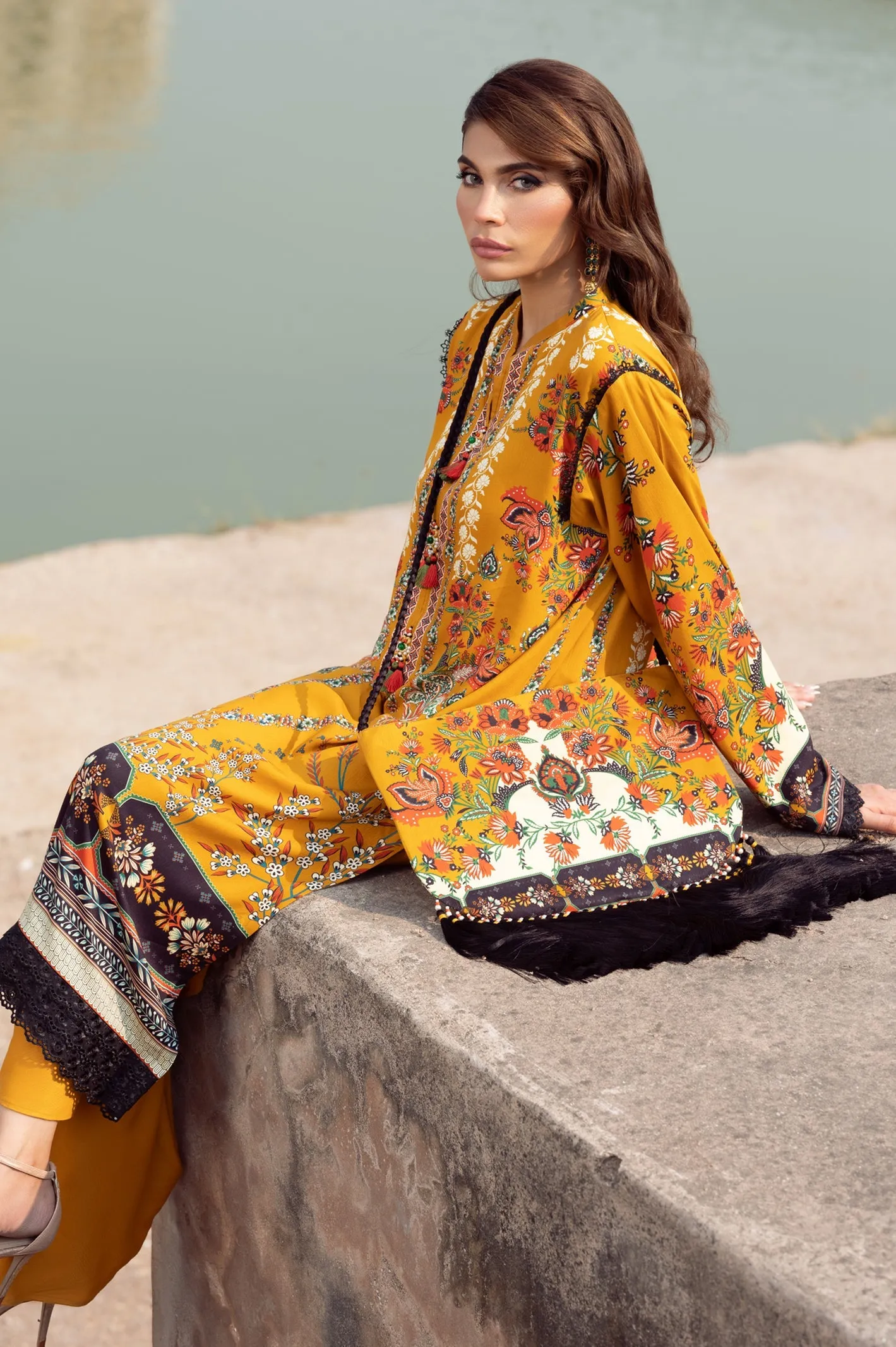 2PC Unstitched Printed