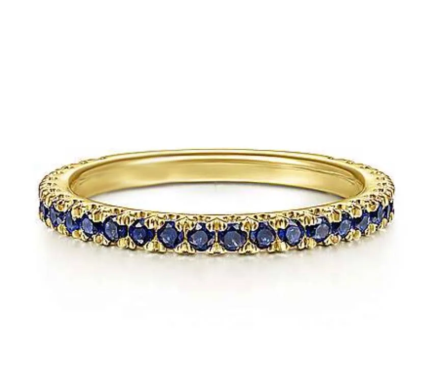 3/4 Blue Sapphire Stackable Ring