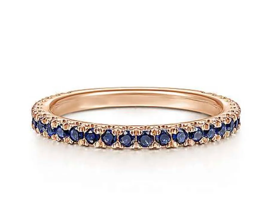 3/4 Blue Sapphire Stackable Ring