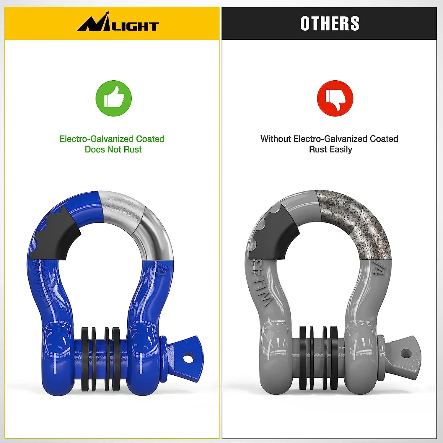 3/4 inch D-Ring Shackle Blue (Pair)