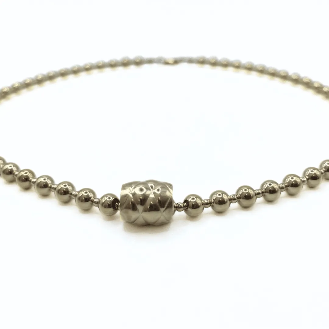 4mm 2mm 14k Gold-Filled Waterproof Dimension Barrel Necklace