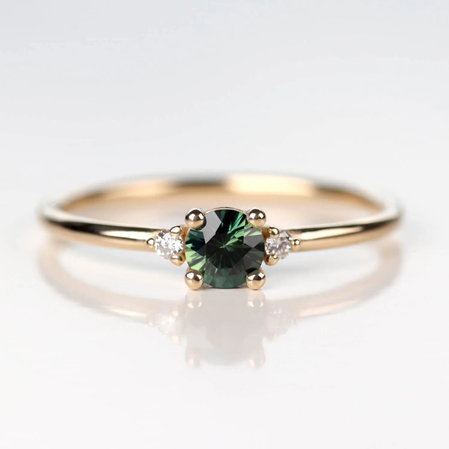 4mm Low-base Three Stone Stacking Ring •
