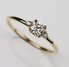 4mm Low-base Three Stone Stacking Ring •