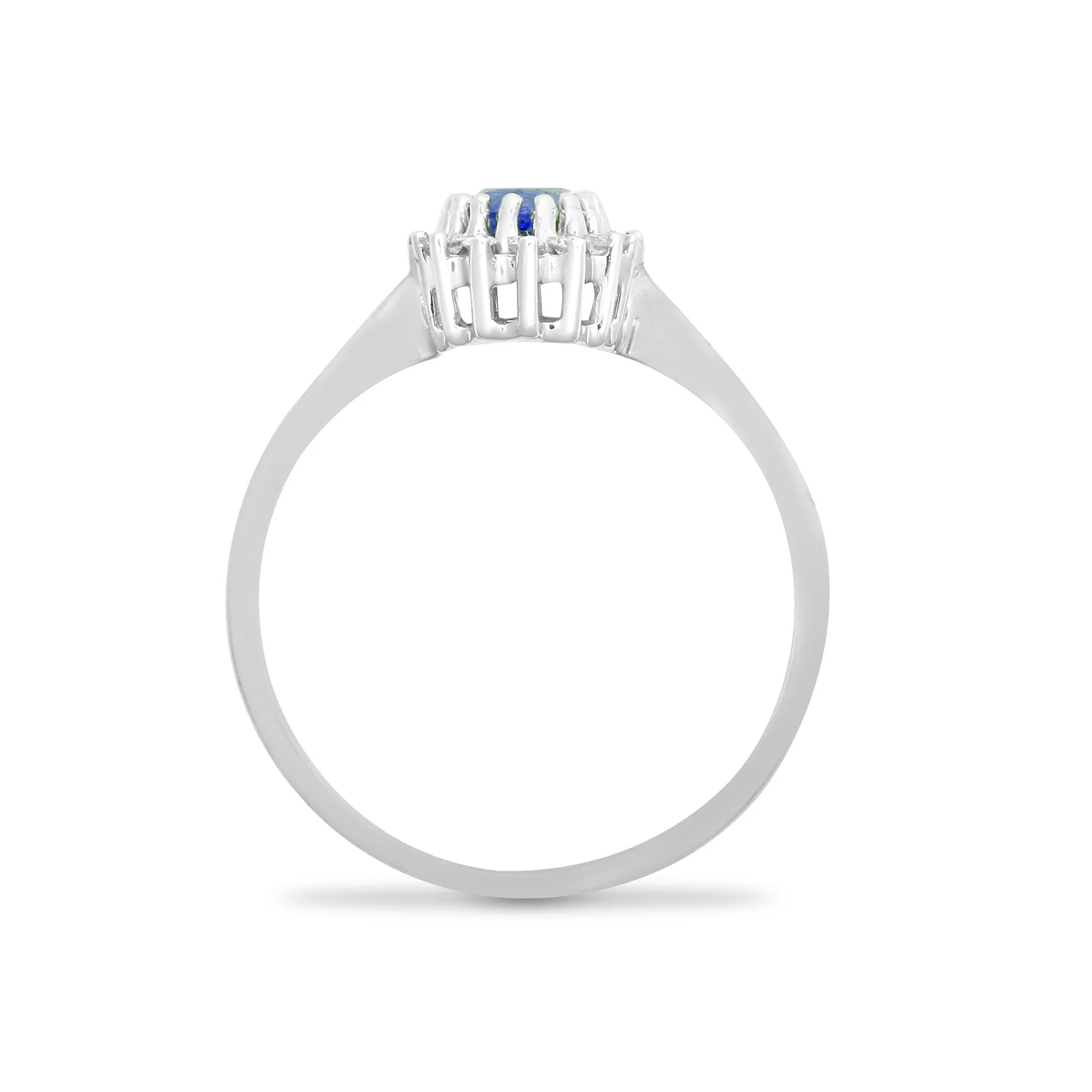 9ct White Gold Diamond And Sapphire Ring
