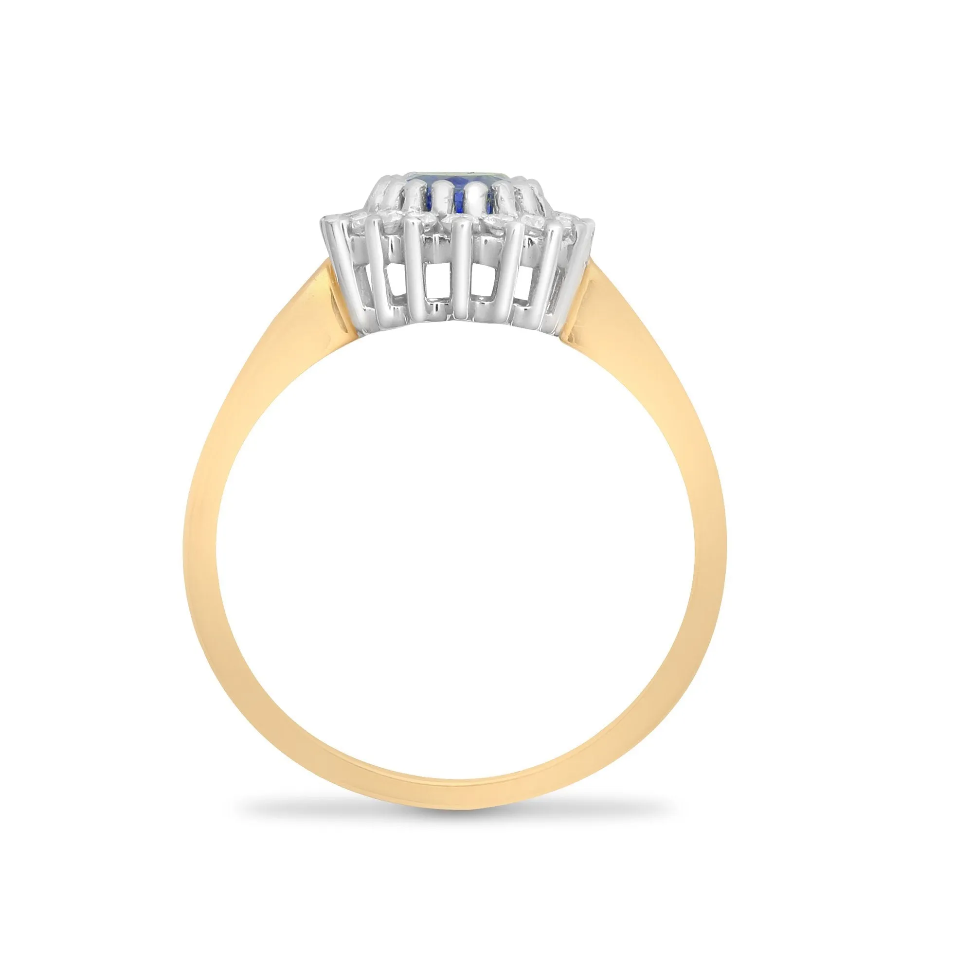 9ct Yellow Gold Diamond And Sapphire Ring
