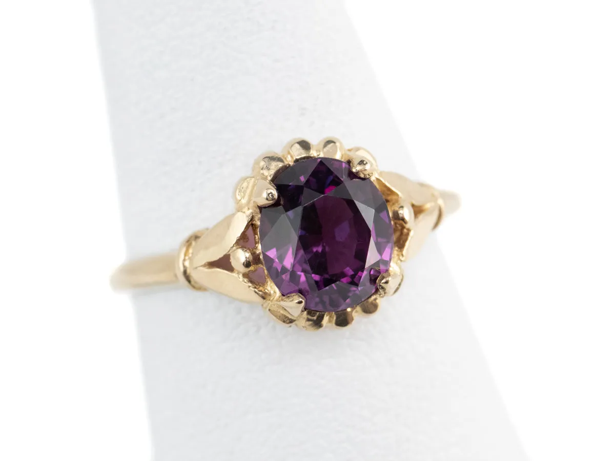 Abigail Purple Sapphire Gold Solitaire Ring