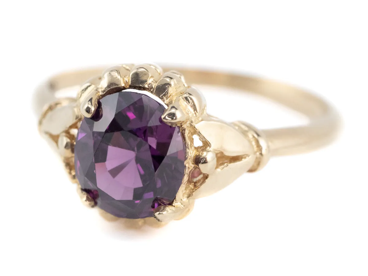 Abigail Purple Sapphire Gold Solitaire Ring