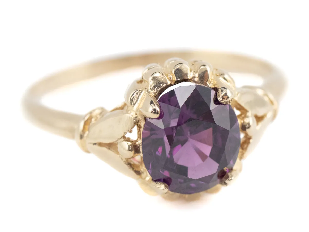 Abigail Purple Sapphire Gold Solitaire Ring