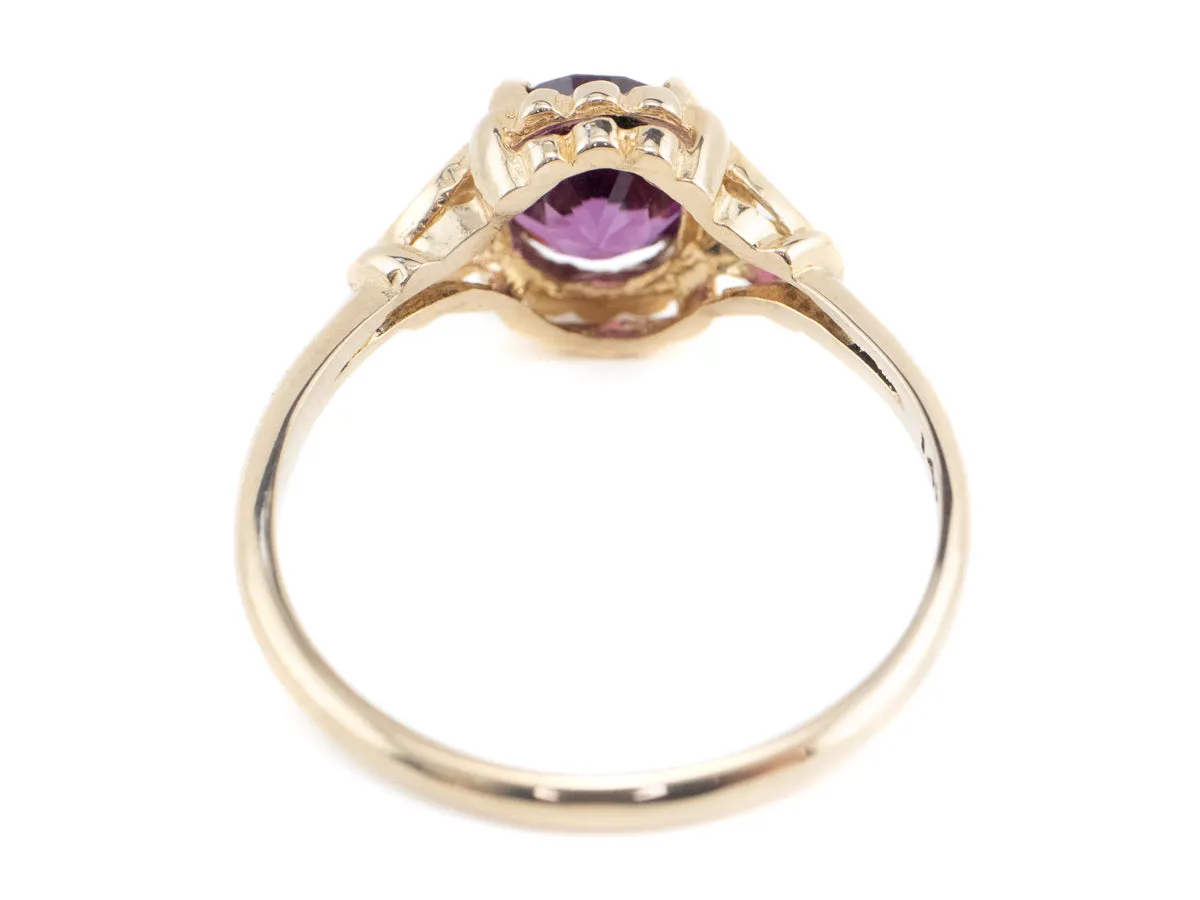 Abigail Purple Sapphire Gold Solitaire Ring