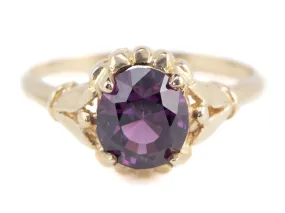 Abigail Purple Sapphire Gold Solitaire Ring