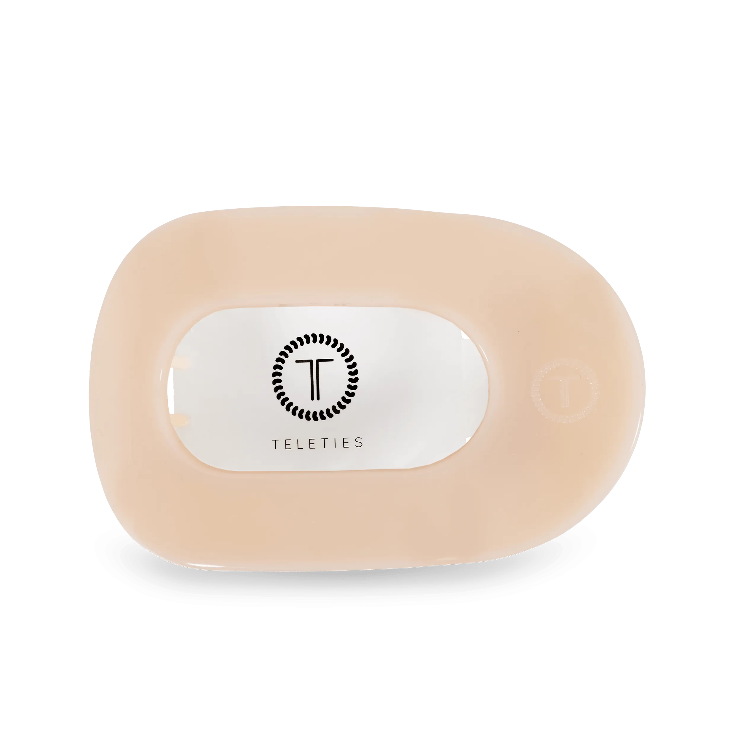Almond Beige Large Flat Round Clip