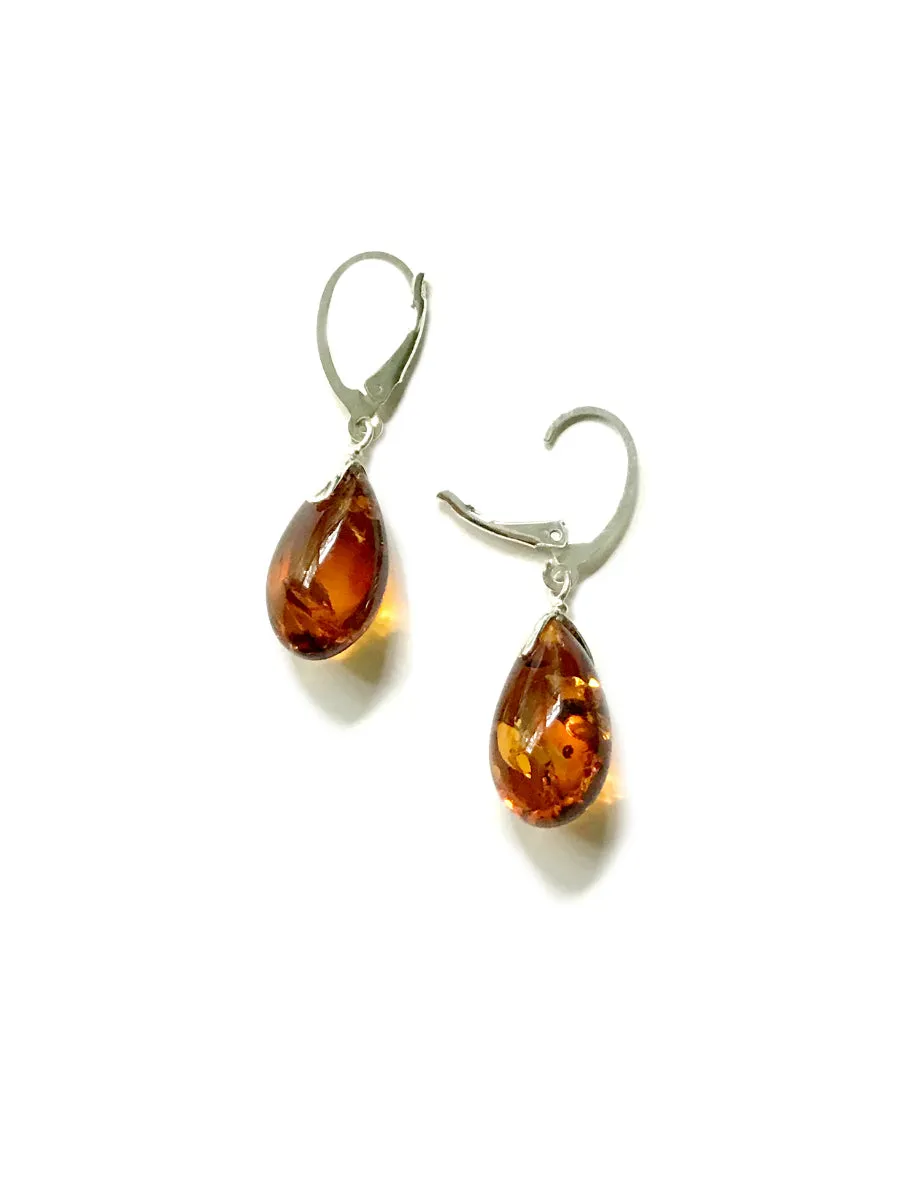 Amber Teardrop Dangles