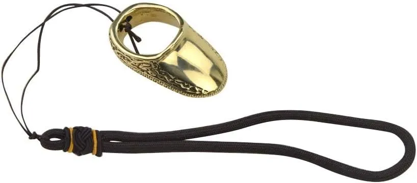 AMEYXGS Archery Thumb Ring Handmade Brass Finger Protector Thumb Protector Ring for Outdoor Archery Hunting Accessories Finger Tab