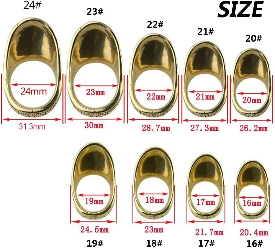 AMEYXGS Archery Thumb Ring Handmade Brass Finger Protector Thumb Protector Ring for Outdoor Archery Hunting Accessories Finger Tab