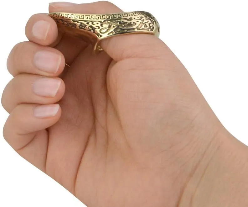 AMEYXGS Archery Thumb Ring Handmade Brass Finger Protector Thumb Protector Ring for Outdoor Archery Hunting Accessories Finger Tab
