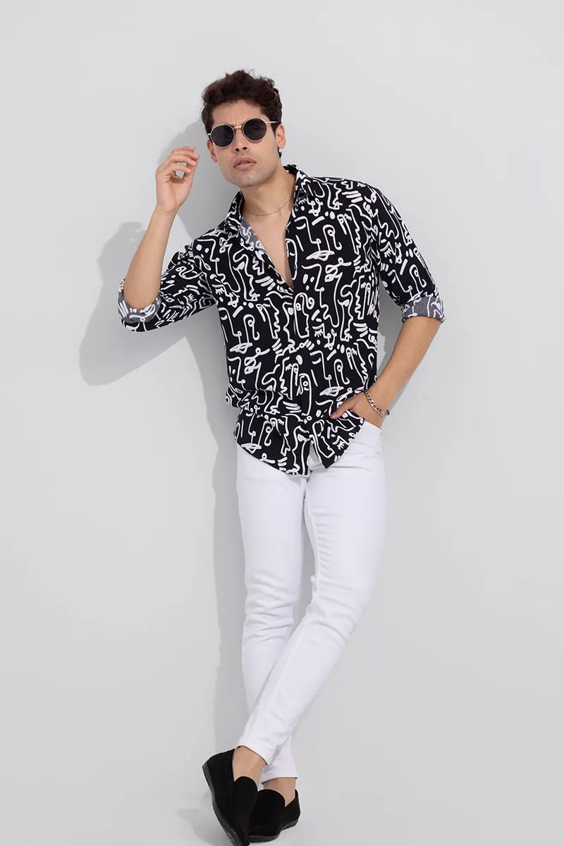Arabic Doodle Black Shirt
