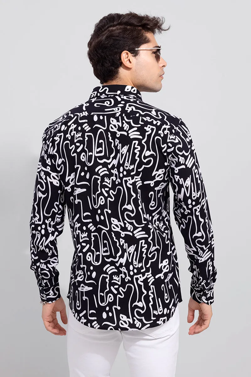Arabic Doodle Black Shirt