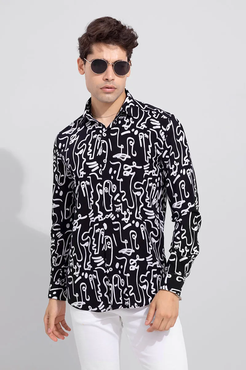Arabic Doodle Black Shirt