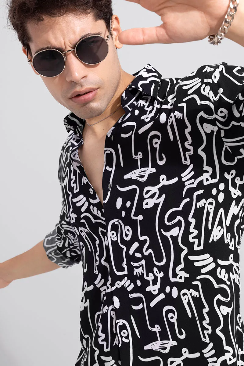Arabic Doodle Black Shirt