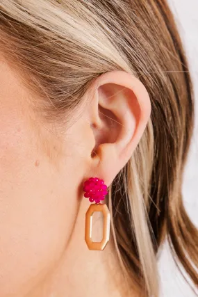 As Good As Gold Earrings, Magenta