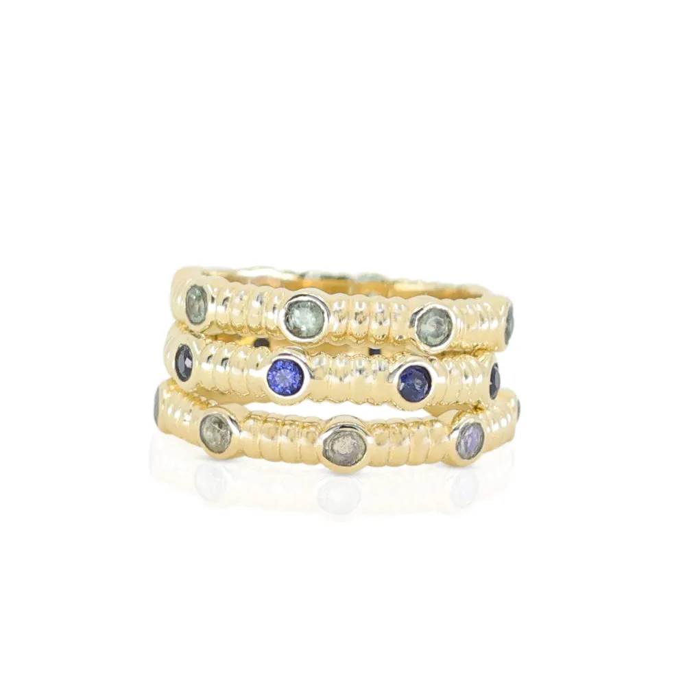 Asymmetric Sapphire Gold Stacker