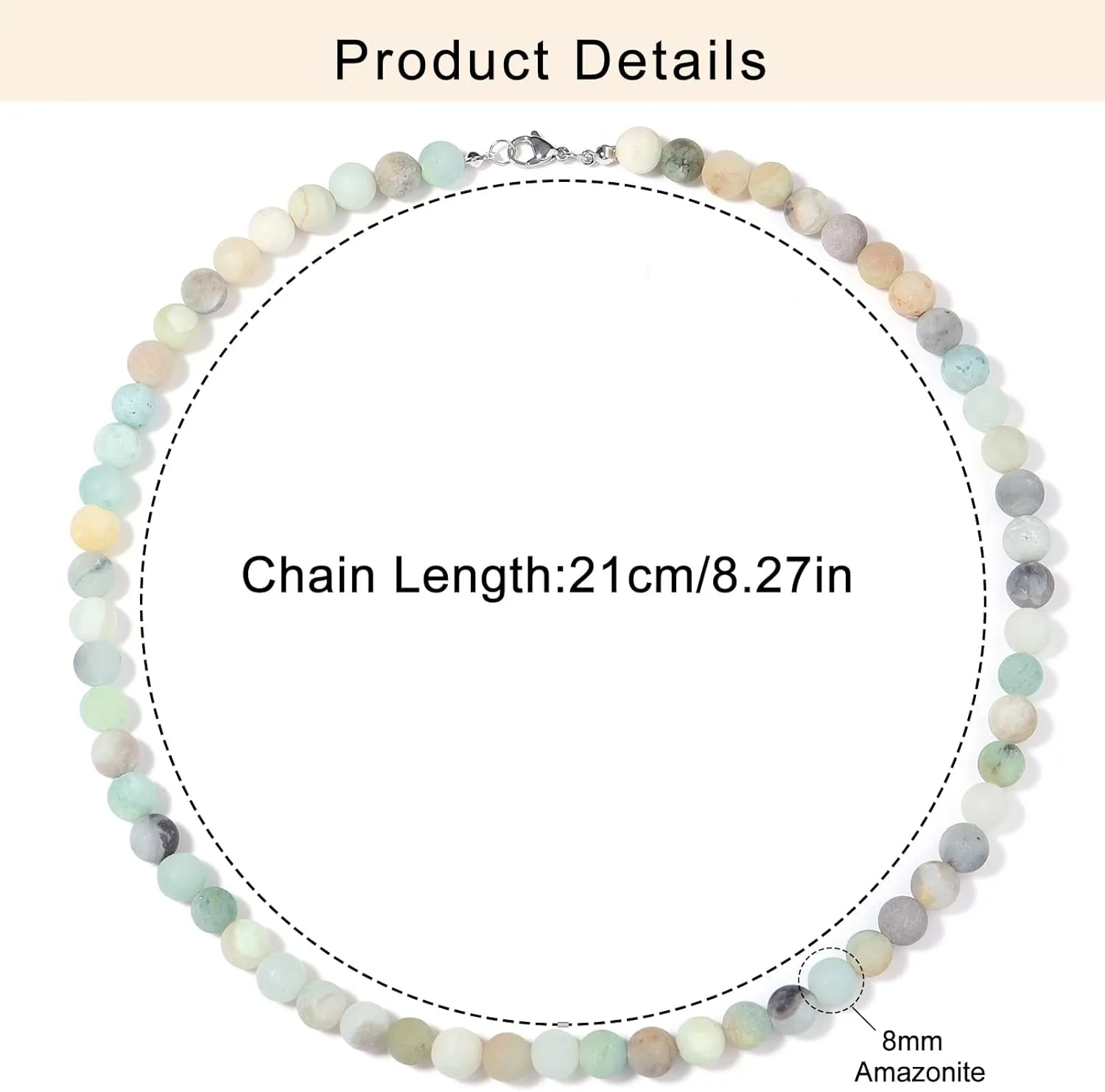 BALIBALI Mens Healing Beaded Necklace Natural Stone Beads Necklace for Men Stress Relief,Balance