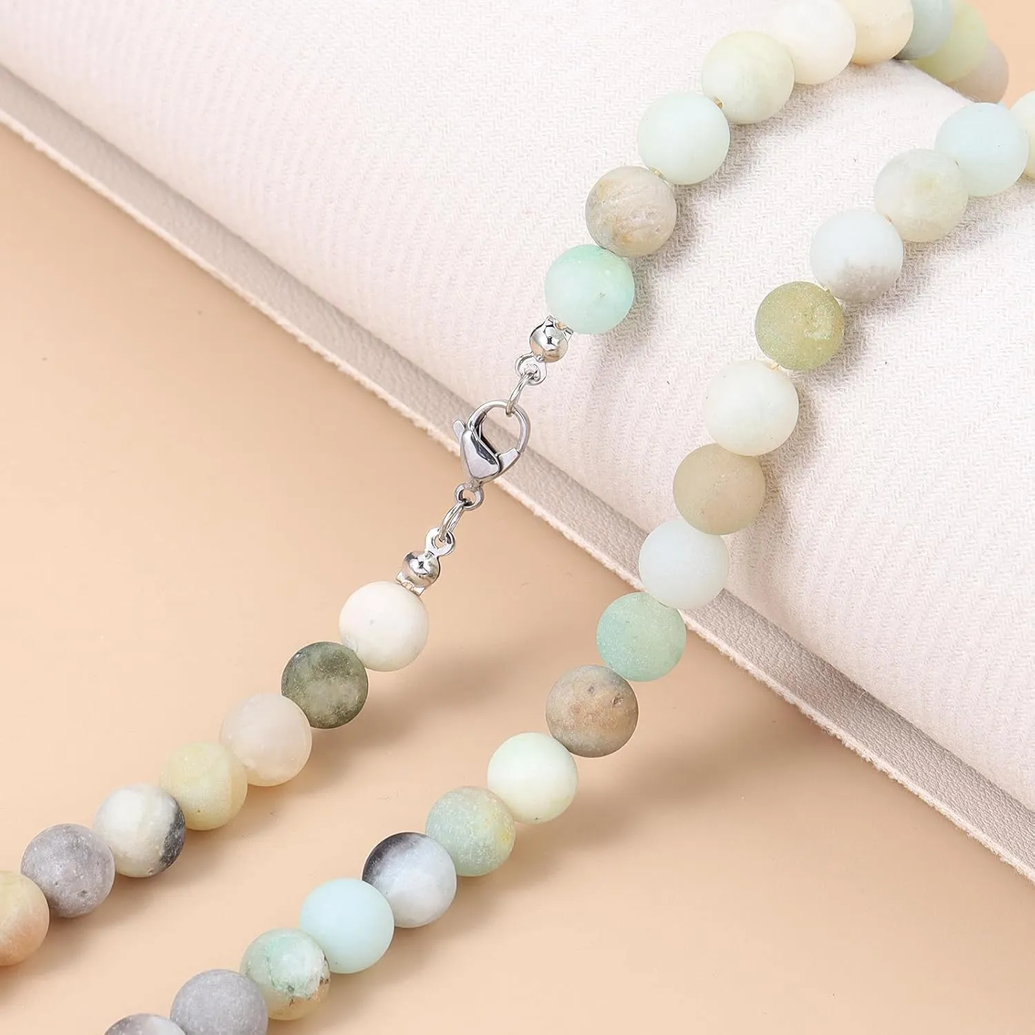 BALIBALI Mens Healing Beaded Necklace Natural Stone Beads Necklace for Men Stress Relief,Balance