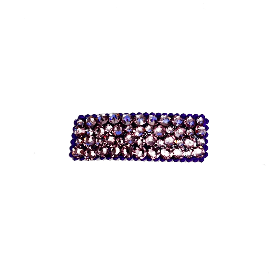 Bari Lynn Crystal Snap Clip - Lavender on Purple