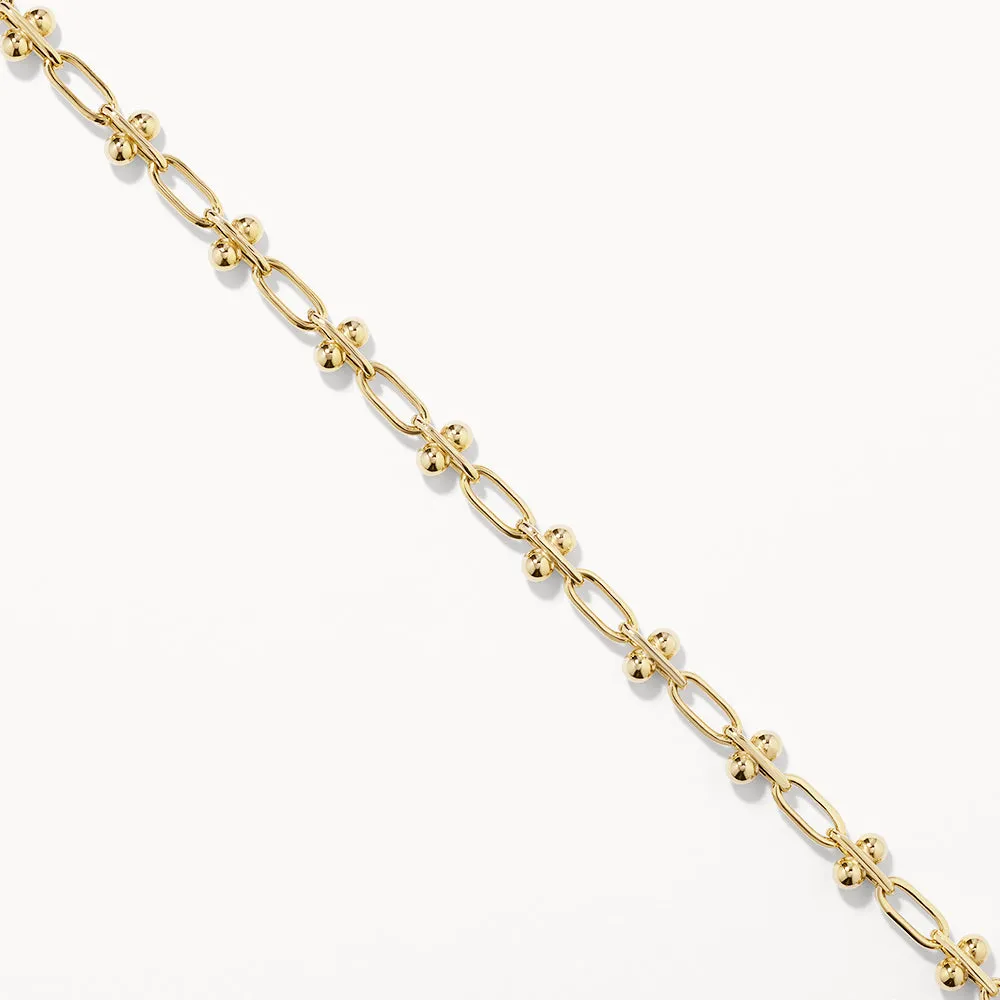 Bauble Paperclip Chain Necklace in Gold