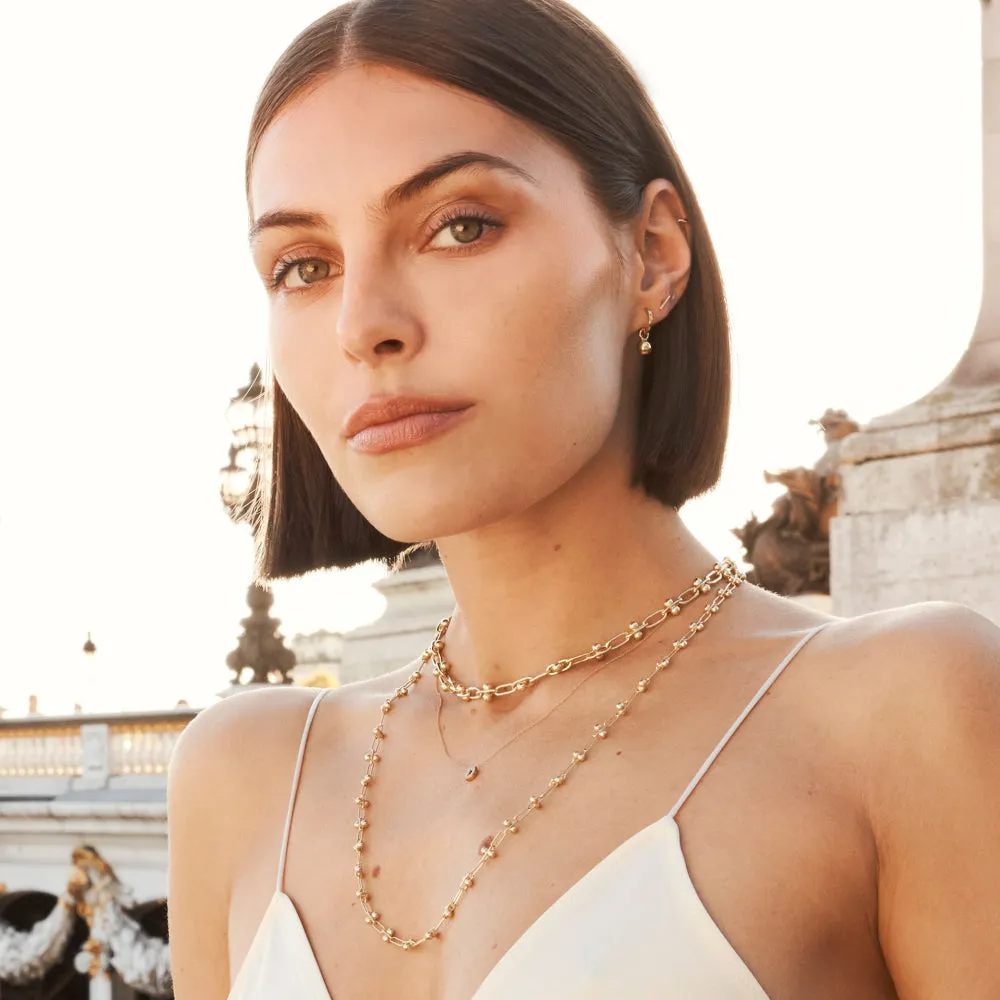Bauble Paperclip Chain Necklace in Gold