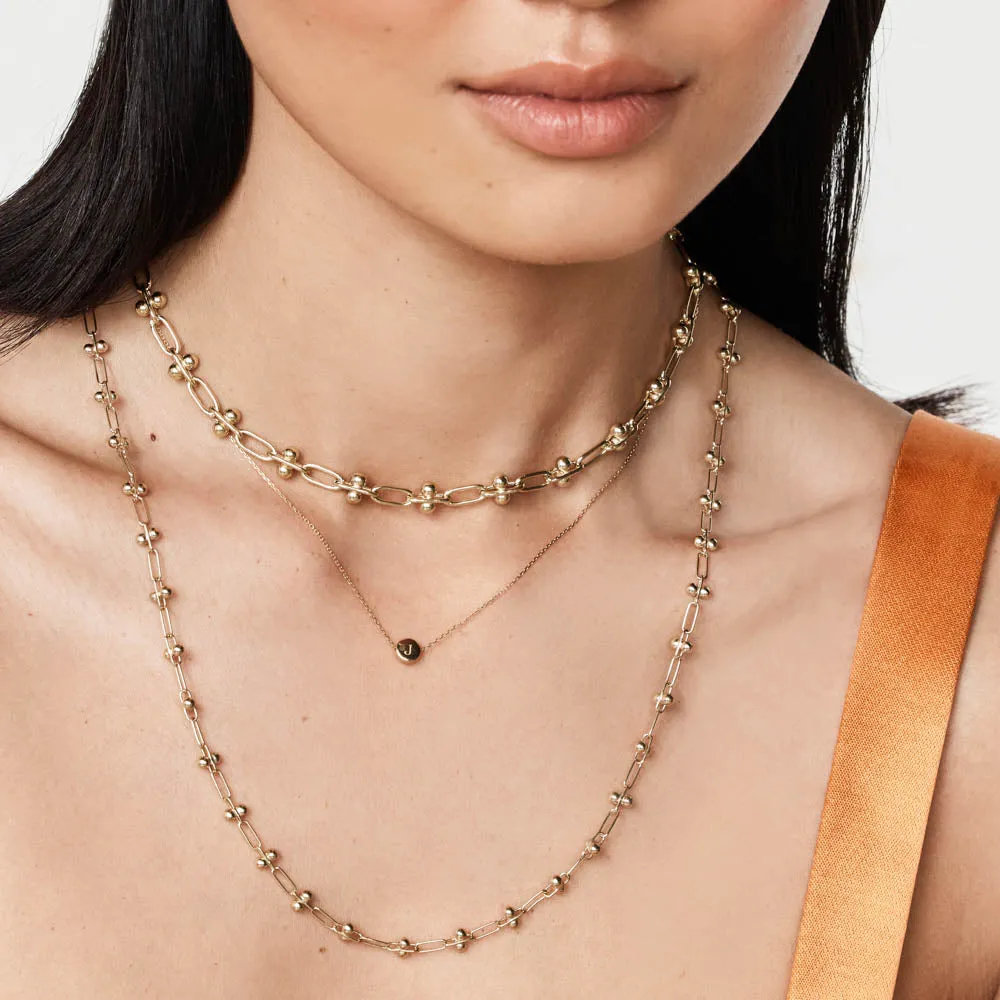 Bauble Paperclip Chain Necklace in Gold