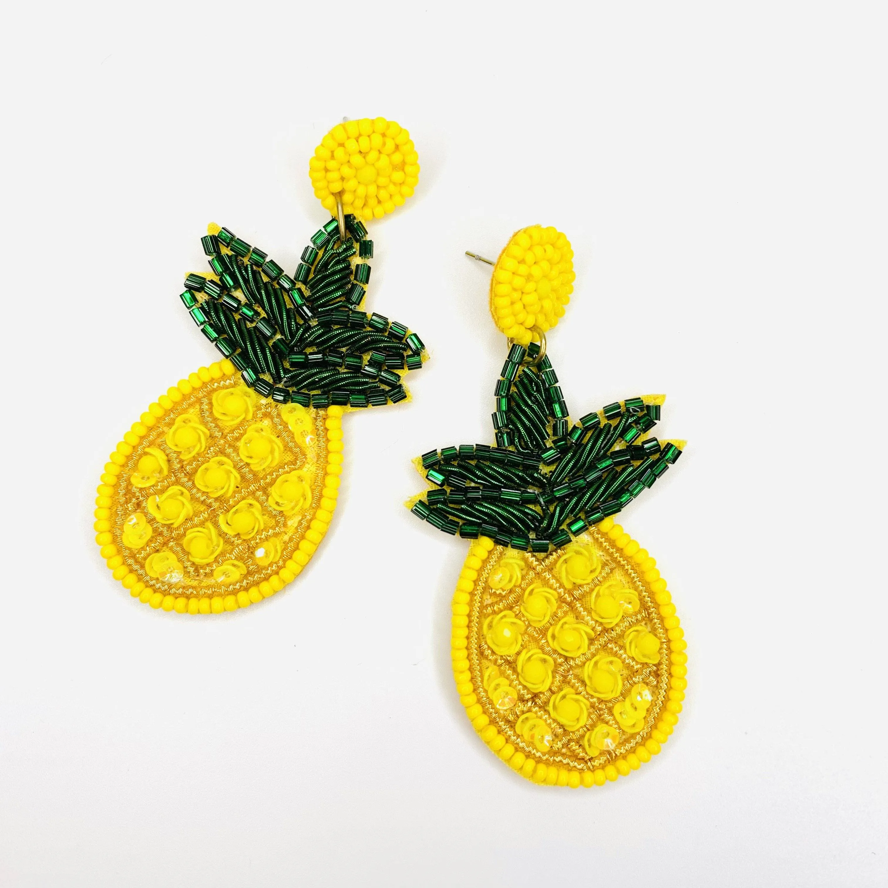 Beaded Earring, Pineapple
