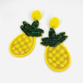 Beaded Earring, Pineapple
