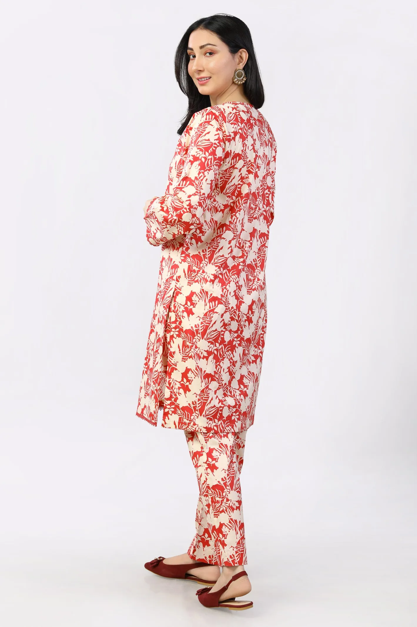 Beige Printed 2PC