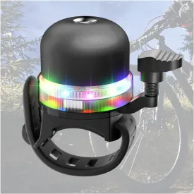 Bike Bell for Kids & Adults, Bicycle Bell for Kids Bikes Accessories Handlebar Mounted 3 Modes Light Clear Crisp Loud Bike Ring, Support Type C Charging