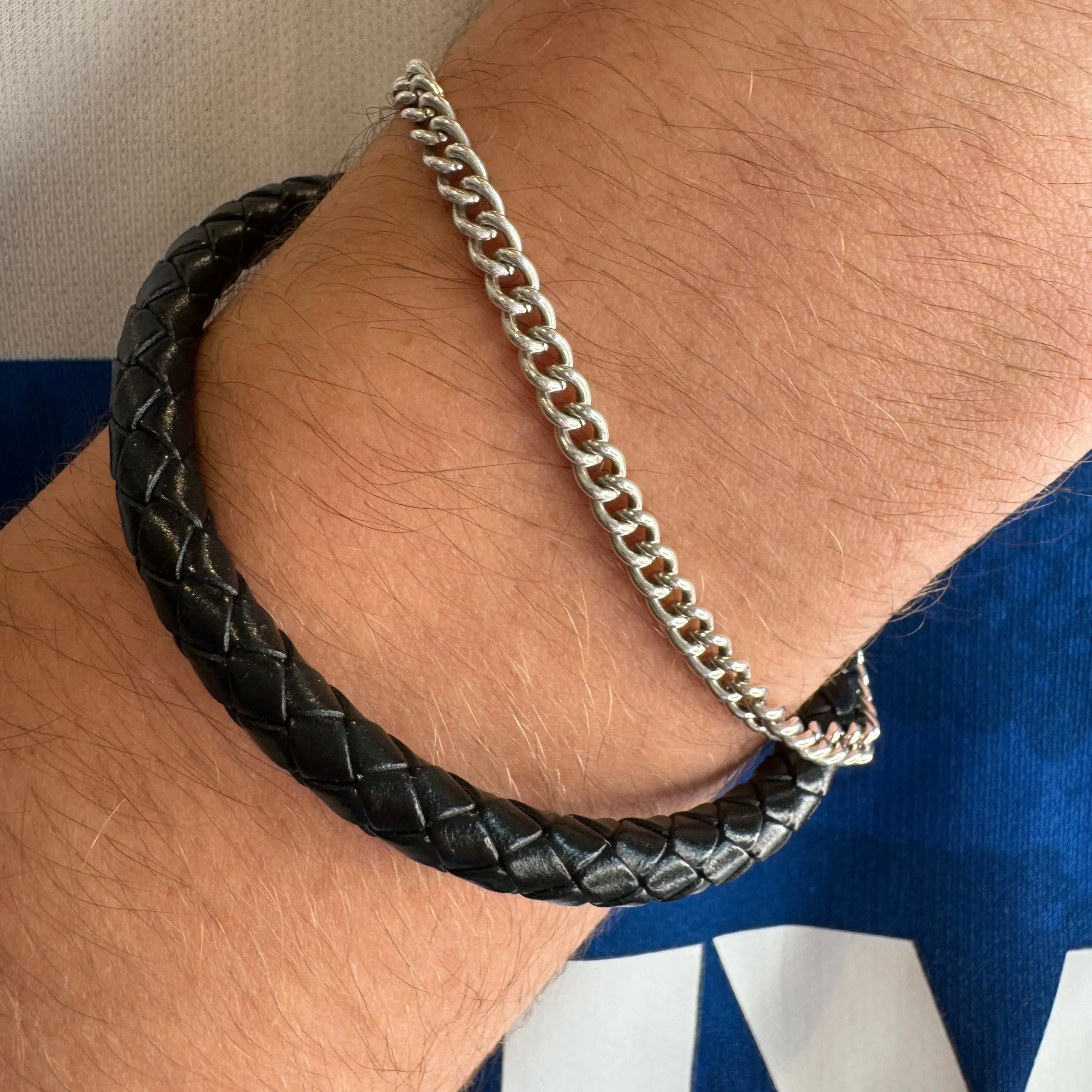 Black Leather Braid Bracelet