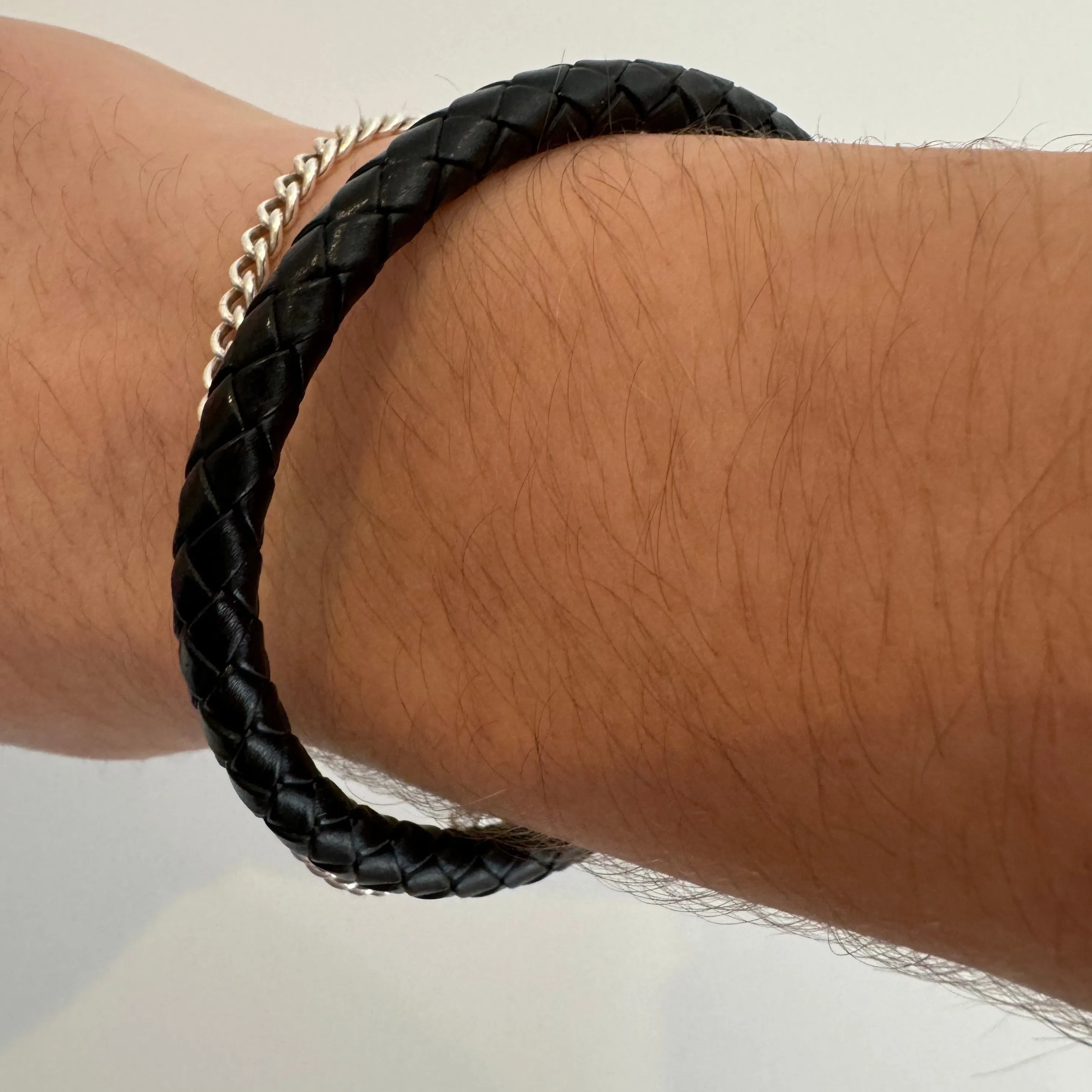 Black Leather Braid Bracelet