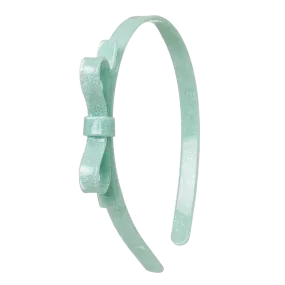 Bow Headband - Mint Glitter