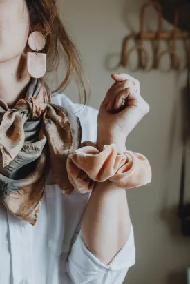 Bundle Dyed Silk scarves - Eco printed with natural dyes