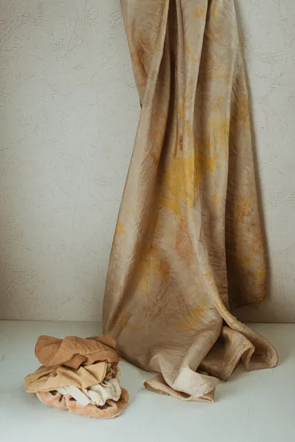 Bundle Dyed Silk scarves - Eco printed with natural dyes