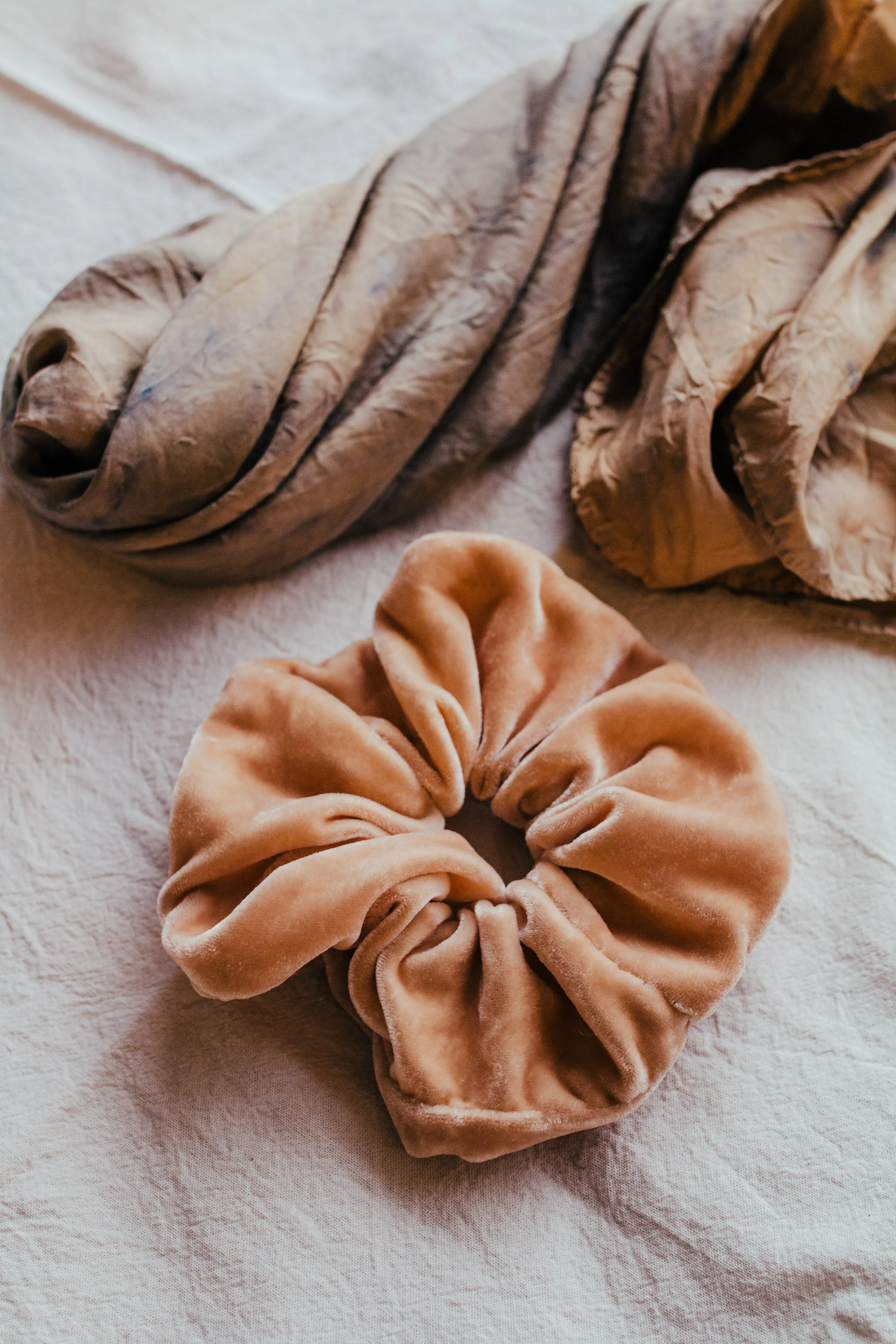 Bundle Dyed Silk scarves - Eco printed with natural dyes