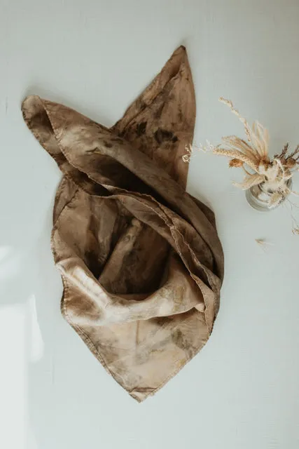 Bundle Dyed Silk scarves - Eco printed with natural dyes