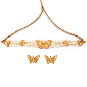 Butterfly Beaded Choker Set